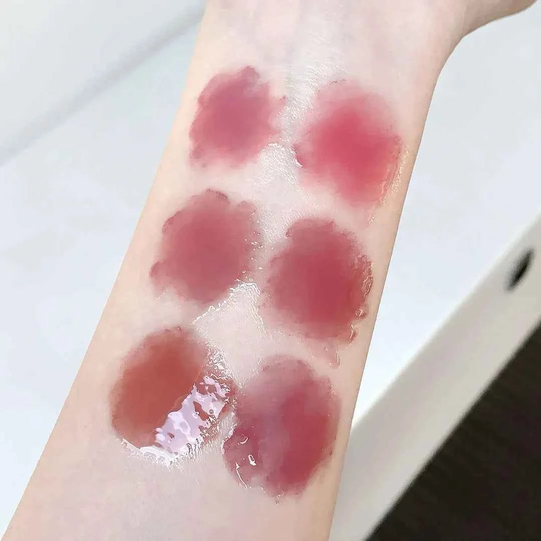 Ballet Girls Mirror Crystal Lip Gloss Makeup Set Water Glass Lip Glaze Waterproof Film Forming Sponge Head Jelly Lip Tint Kit