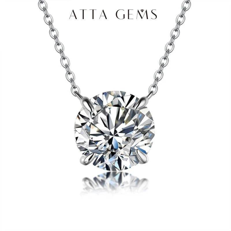 Moissanite Diamond 6.5mm 1CT Necklace For Woman Pendant 925 Silver Necklace For Women Chains Party Bridal Fine Jewelry - Jewelrieshub - - jewelrieshub.com - Jewelrieshub -