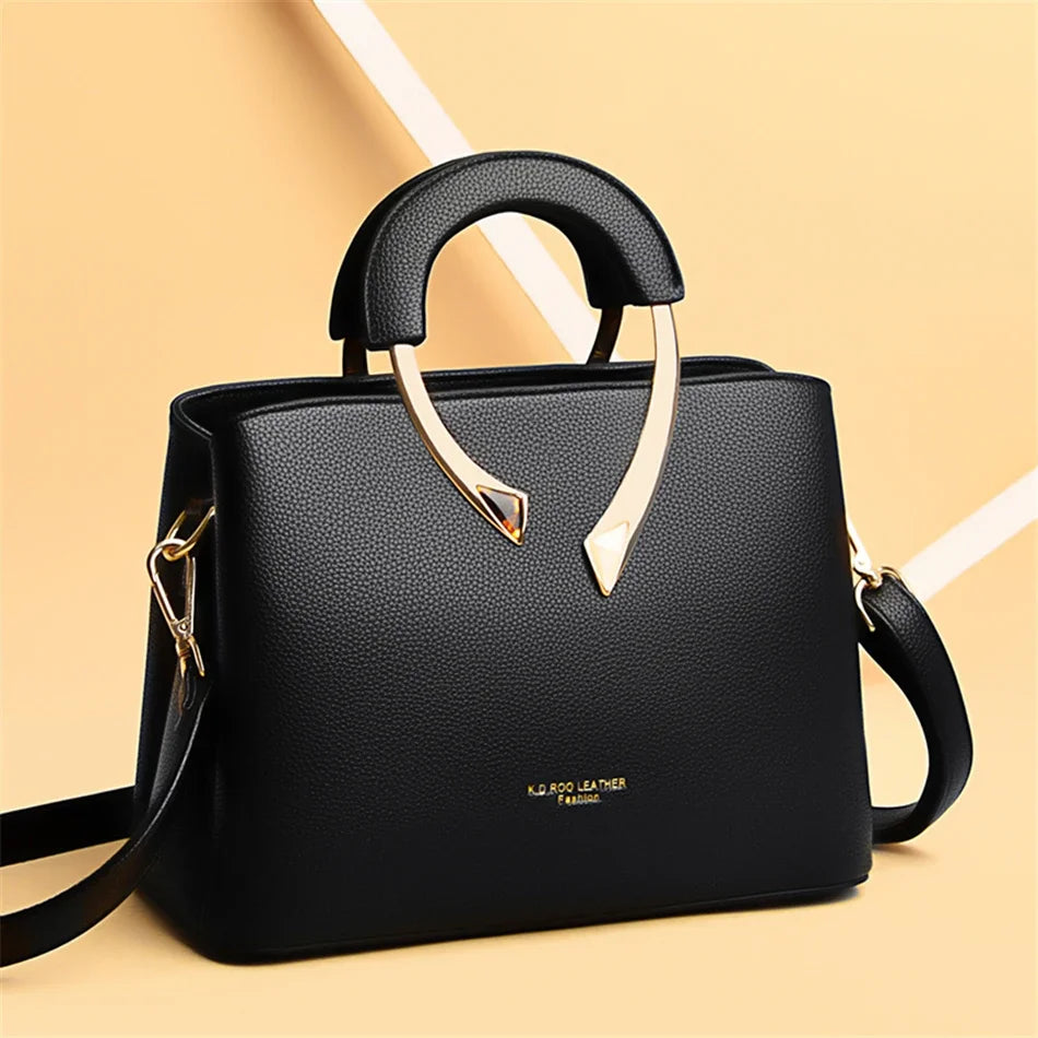 GENUINE VANDERWAH High Quality Pu Leather Casual Tote Luxury Handbags Women Bags Designer Shoulder Crossbody Bags for Women 2025