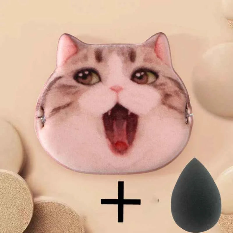 1/4pcs Kitty Air Cushion Powder Puff Cute Cat Cosmetic Puffs Hydrophilic Non-latex Facial Foundation Beauty Tool Dry Wet Makeup