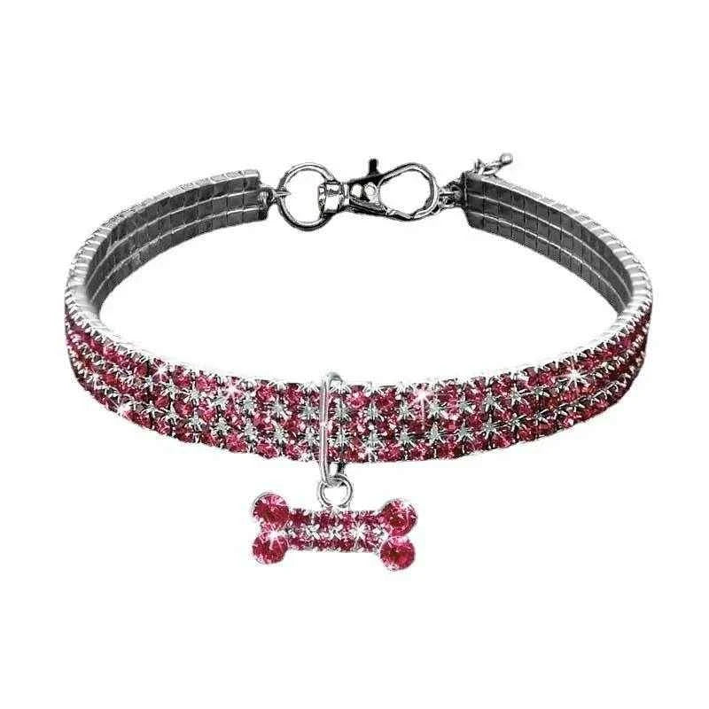 New Dogs Collar Puppy Neck Collar for Dog Rhinestone Jewelry Chihuahua Crystal Jewelry Adjustable Engraved Text Dog Collar GXQ08