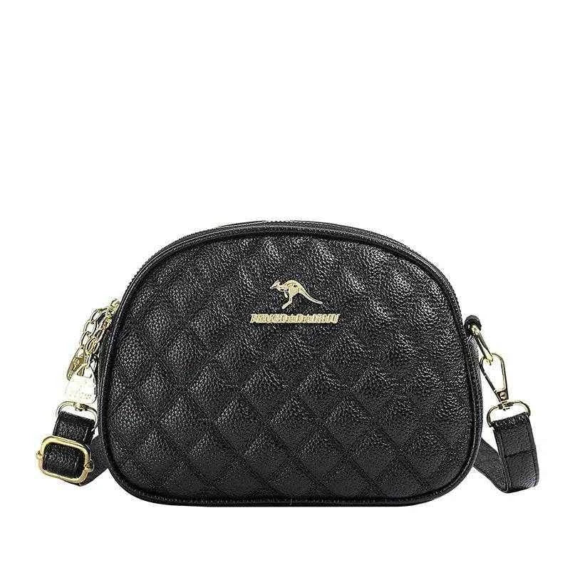 Women's Three-layer Mobile Phone Purse New Mom Crossbody Bag Versatile Diamond Grid Embroidery Thread Lightweight Shoulder Bag