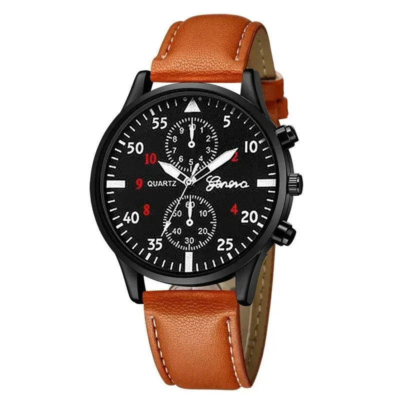 Reloj Hombre Watches for Men Business Mens Watch Luxury Leather Bracelet Quartz Wristwatch Casual Clock Gift Montres Hommes - Qoraheyhub