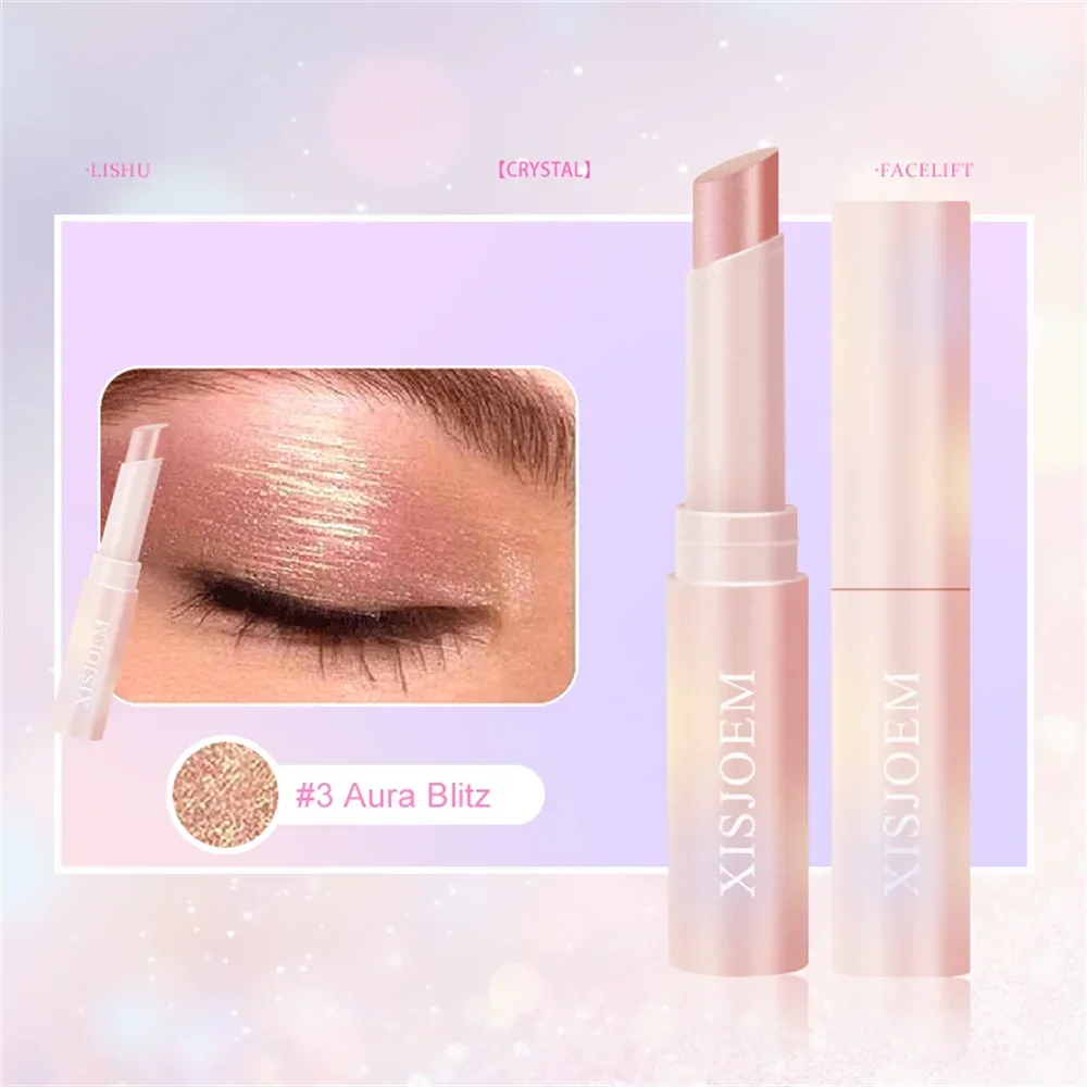 Blendable Lightweight Jelly Shimmer Highliighter Eyeshadow Stick Pearly Ultra-Sparkle Glow Crystal Jelly Glaze Blusher Stick - Qoraheyhub