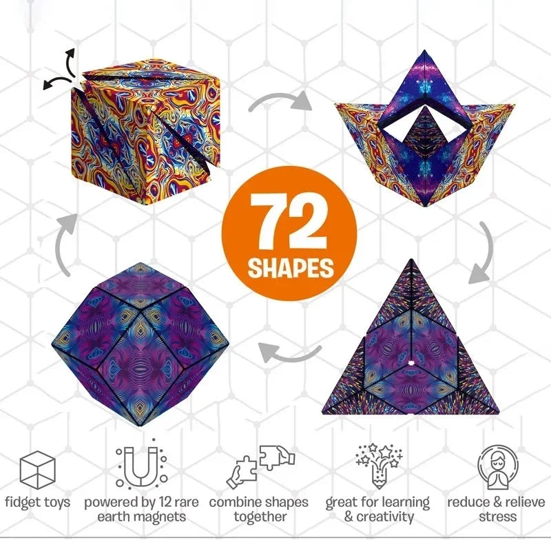 Magic Infinite Cosmic Cube Shasibo Cubes Magnetic Changeable Cubes Magnetic Cubes Magnet Fidget AntiStres Flip Cubic Puzzle Toys - Qoraheyhub