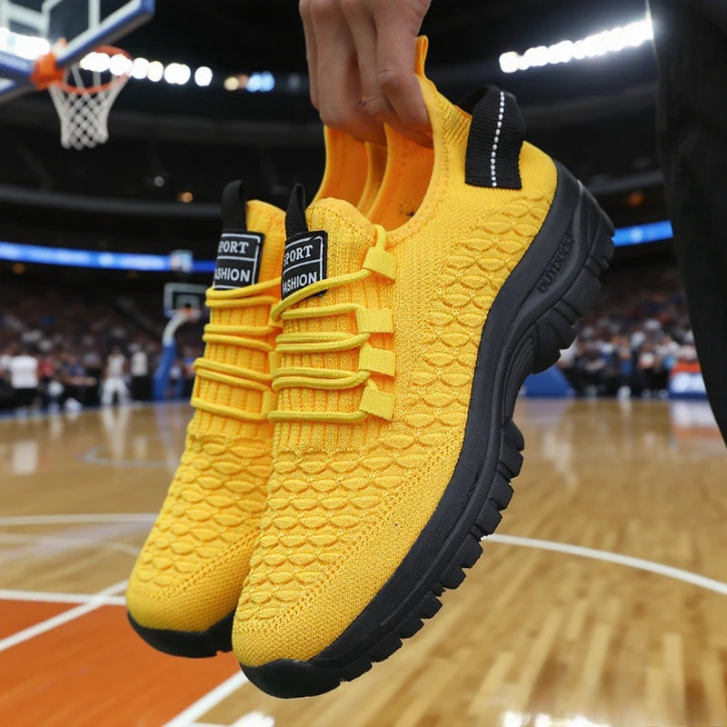 Men's Mesh Running Shoes Lightweight Athletic Casual Basketball Sneakers Male Non-Slip Sports Shoes Outdoor Travel Walking Shoes