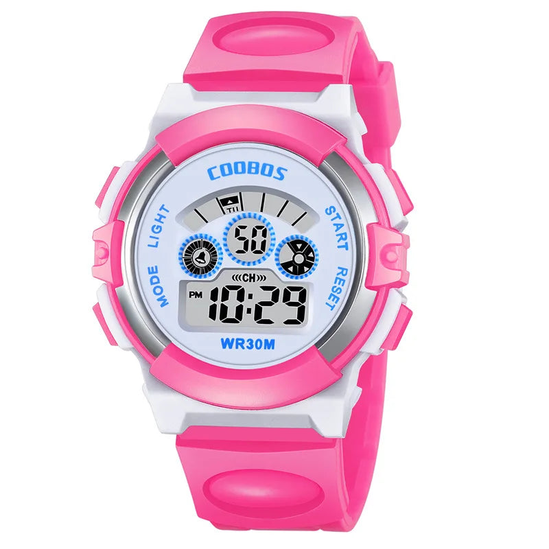 Military Sports Children Watch Colorful Back-light LED Digital Watch Luminous Waterproof Electronic Watch for kids Boys girls - Qoraheyhub