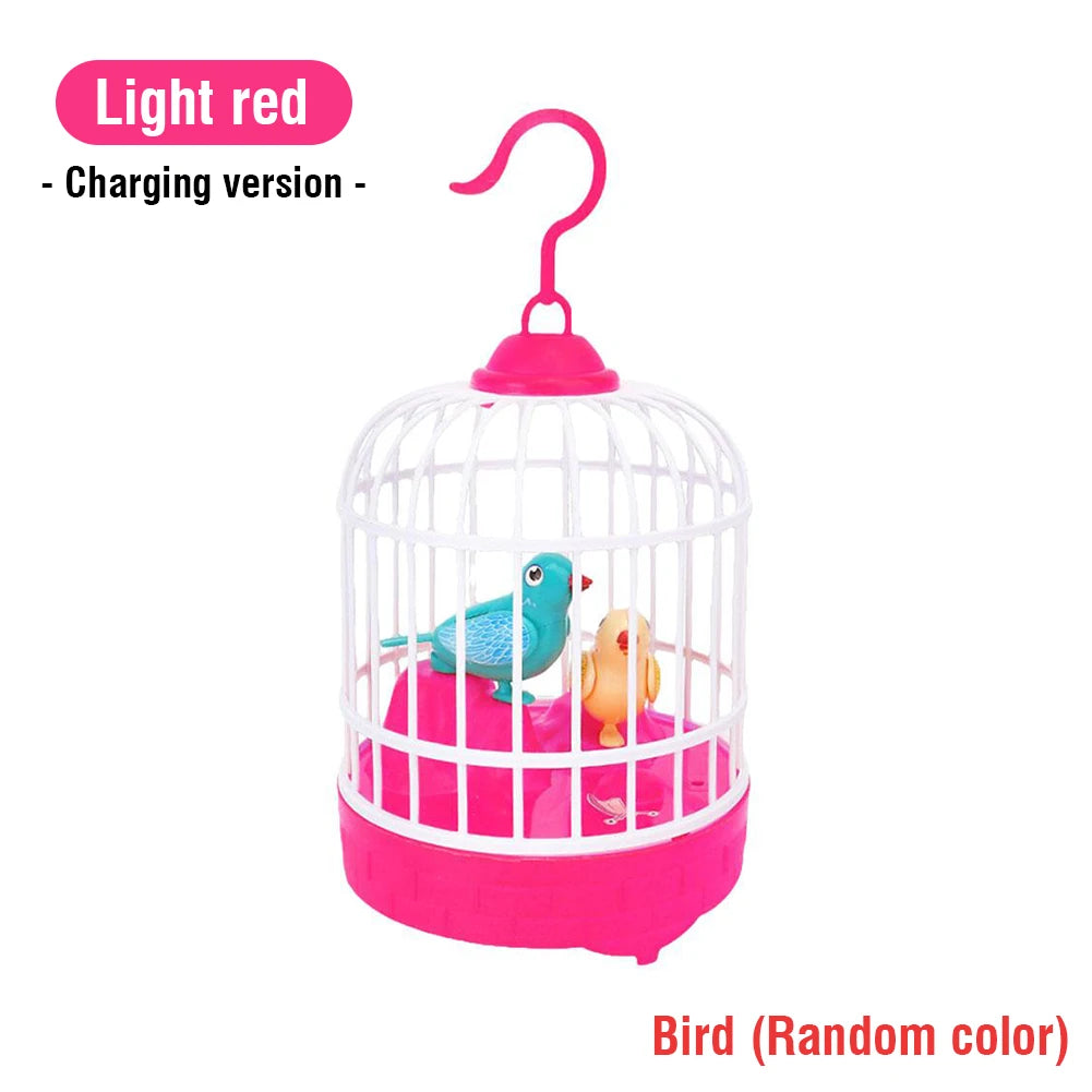 Talking Electric Bird Inductive Sound Control Birdcage Simulation Funny Toy Novelty Gift Birdcage Voice Educational Toy Kid Gift - Qoraheyhub