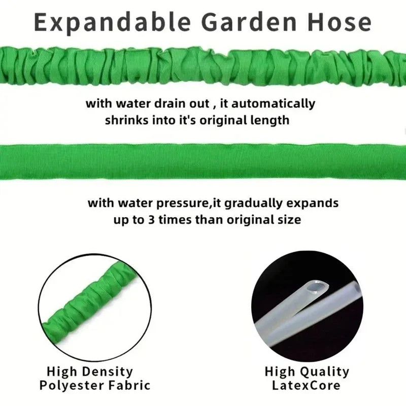 Extendable Garden Hose, High-Pressure Car Wash with 7 Spraying Functions, Home Garden Watering Hose for Multiple Uses,Water Gun