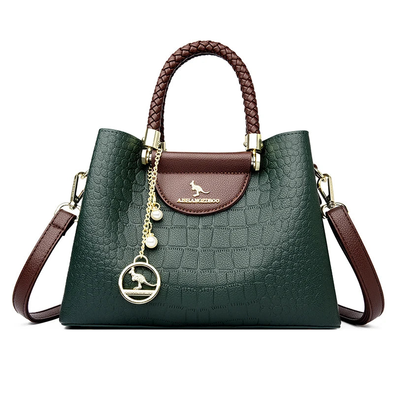 Woven Handle Genuine Brand High Quality Leather Casual Tote Luxury Handbags Women Bags Designer Shoulder Hand Bags for Women Sac