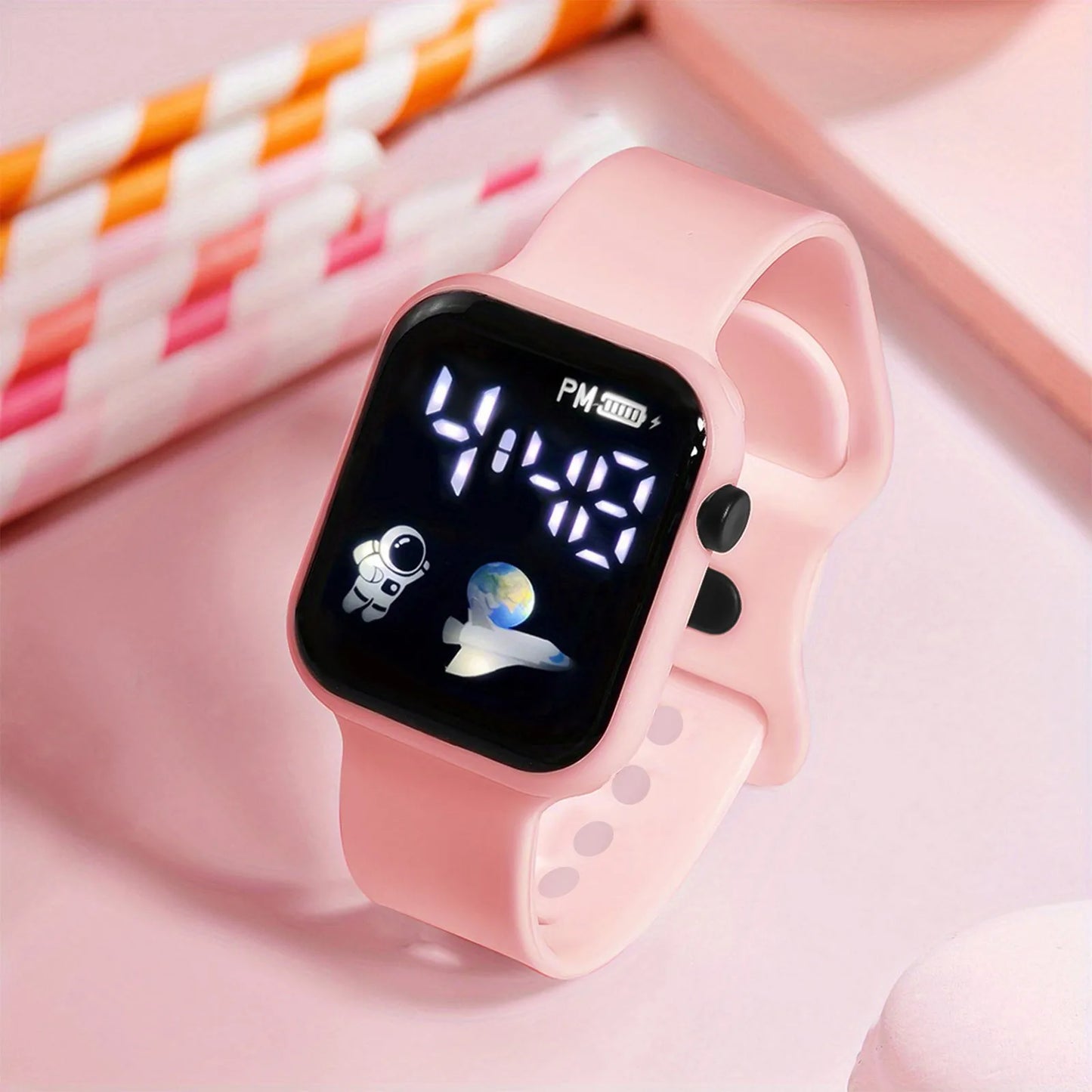 Kids Watch Sport LED Digital Watches Spaceman Silicone Strap Waterproof Electronic Wristwatch for Children Boys Girls Gifts - Qoraheyhub