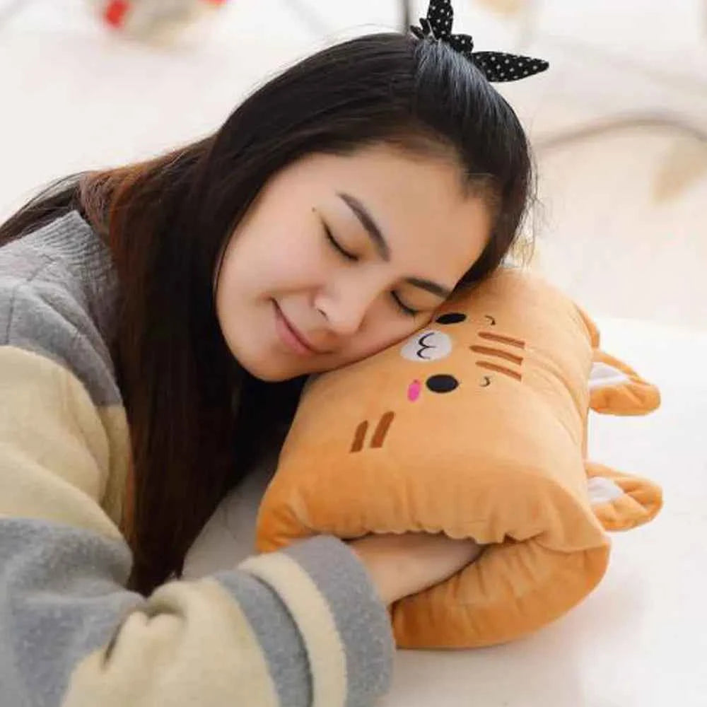 Pink Bear Children's Plush Pillows Hand Warmers Gloves Adults Cartoon Nap Pillows Cushions Creative Hand Warmers Plush Gift