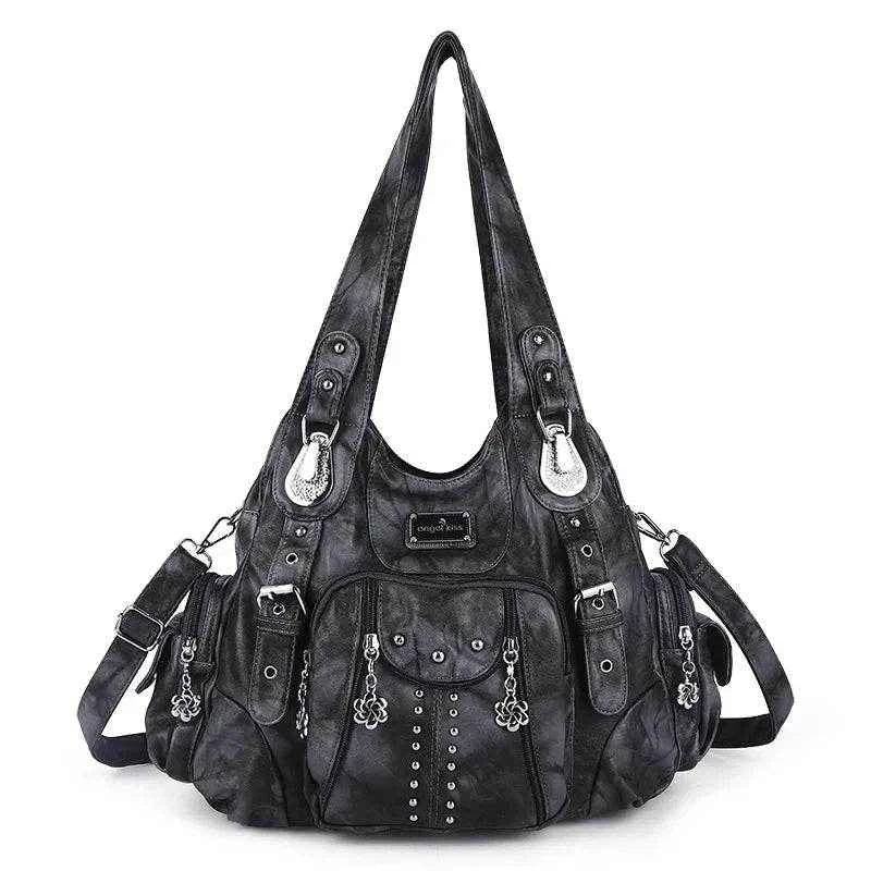 Angelkiss Women Fashion Handbags Large Shoulder Bags PU Leopard Handbag Satchel Big-capacity Shoulder Bag Phane Purse bolsa