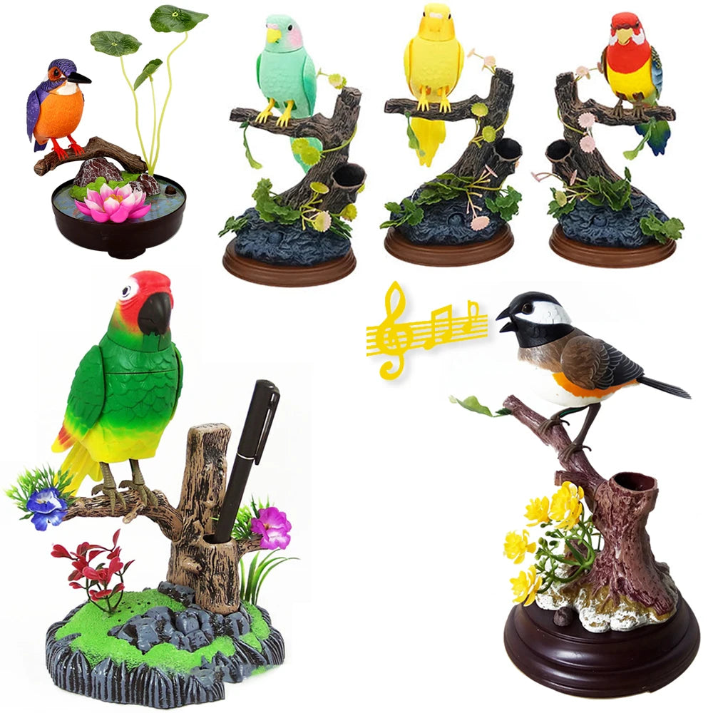 Electric Simulation Voice Control Parrot Toy Musical Magpie Talking Electronic Pet Bird Model Decoration Children'S Toy Gift - Qoraheyhub