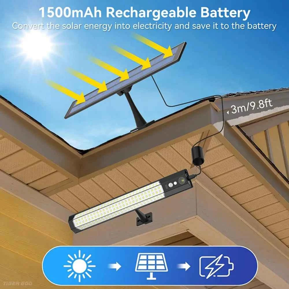 316/158 LED Solar Lamp Motion Sensor Outdoor Camping Wall Light Waterproof Solar Powered Security Light Garden Fence Garden