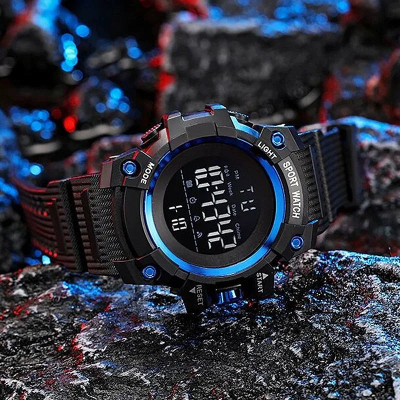 Military Men Watch Men's Digital Watches Sports Electronic Wristwatch 50MM Large Dial Clock Waterproof Sport Watch for Boy Child - Qoraheyhub