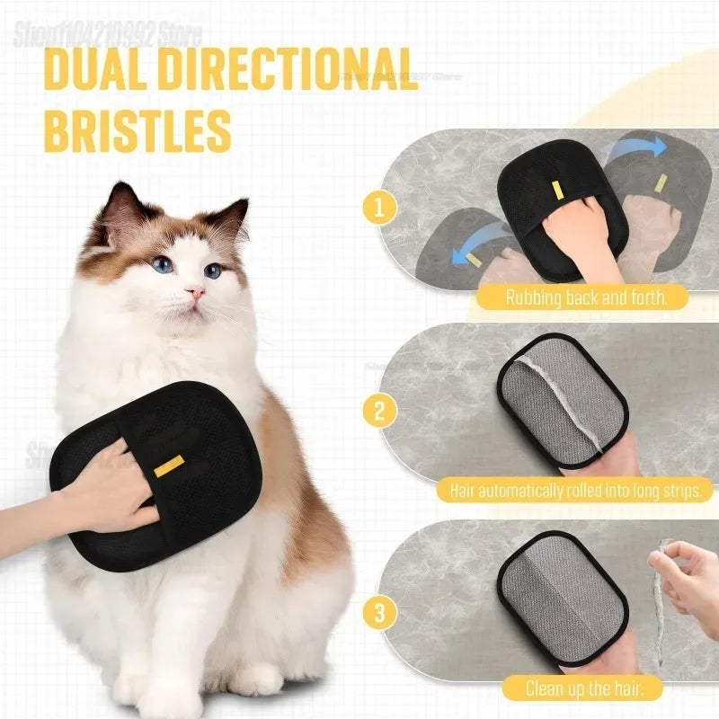 Soft Grooming Gloves Pet Hair Depilation Brushing Tools for Dog Cat Cleaning Efficient Brush Remover From Clothes Carpet - Qoraheyhub