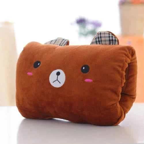 Cute Cartoon Animal Plush Hand Warmer Cushion Soft Pillow for Home Room Decoration, Camping Outdoor & Kids Toddlers Gift