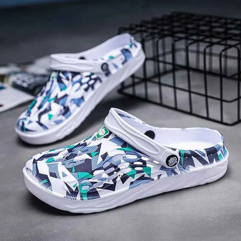 48-49 Men's Outdoor Clogs Beach Shoes Breathable Sandals Home Slippers Summer Slip On Shoes Men Flip Flops Shoes Sandalias Mujer