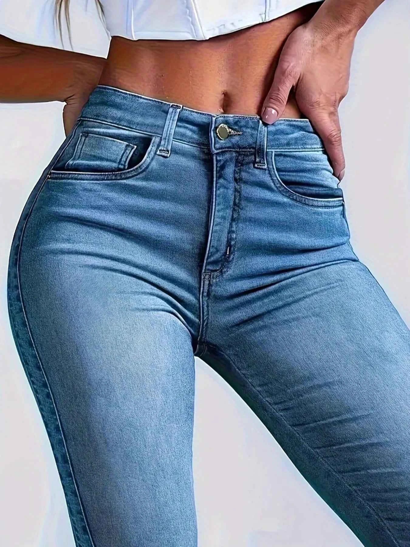 2025 new women's sexy hip lifting tight jeans, high stretch casual comfortable jeans, summer clothing