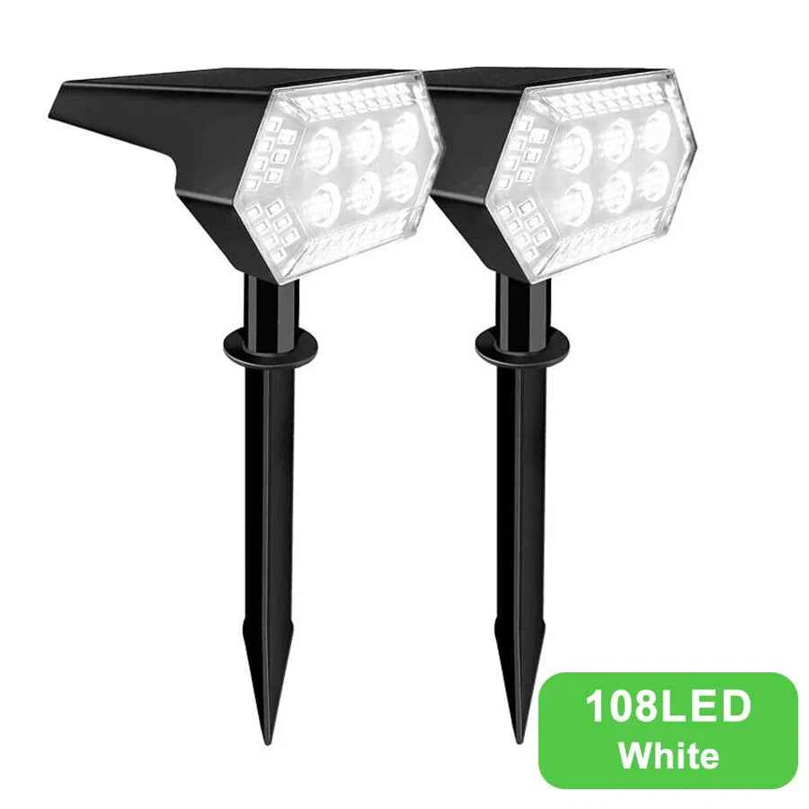 108 LED Outdoor Solar Lights Solar Landscape Spot Lights Adjustable Garden Decor Solar Powered Flood Wall Lights Pathway