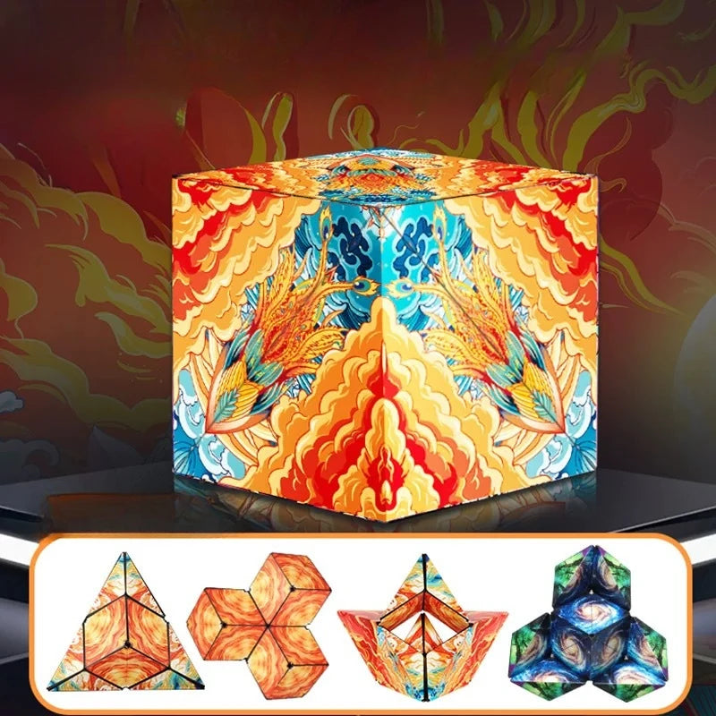 Magic Infinite Cosmic Cube Shasibo Cubes Magnetic Changeable Cubes Magnetic Cubes Magnet Fidget AntiStres Flip Cubic Puzzle Toys - Qoraheyhub