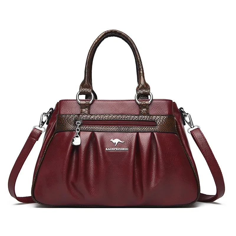 Three Layers Luxury Casual Tote Women Bag High Quality Pu Leather Ladies Hand Bags for Women Big Shoulder Crossbody Bags Sac New