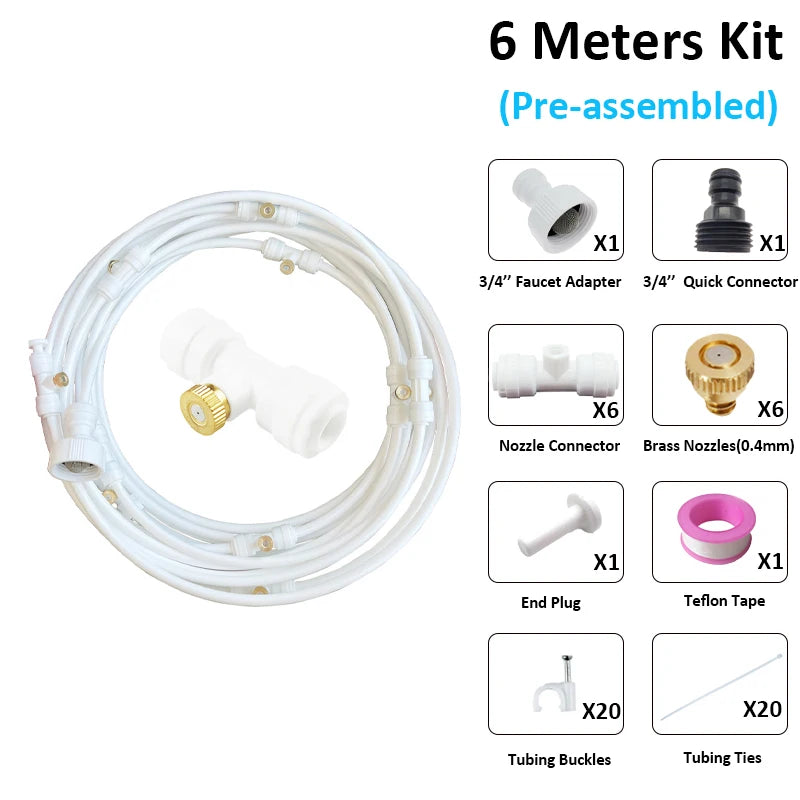 6/9/12/15/18m Outdoor Cooling Patio Misting System Fan Cooler Water Mist Gardenhouse Spray Hot fog misting system