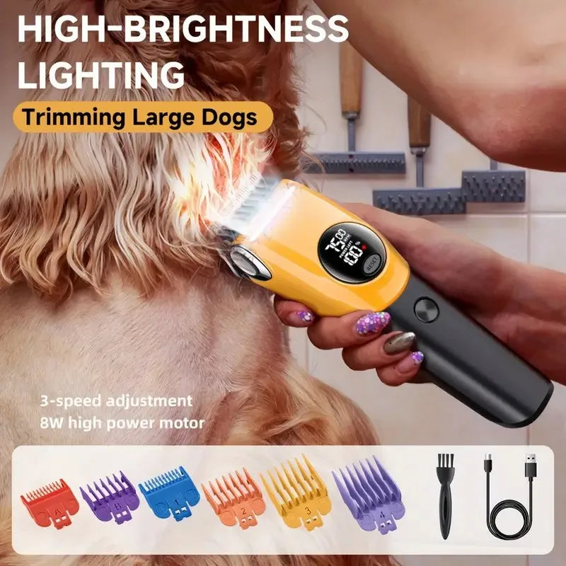 Pet Clipper Professional Dog Hair Trimmer Cat Grooming Shaver 7500/min LED suitable for large, medium, and small pets Trimmers - Qoraheyhub