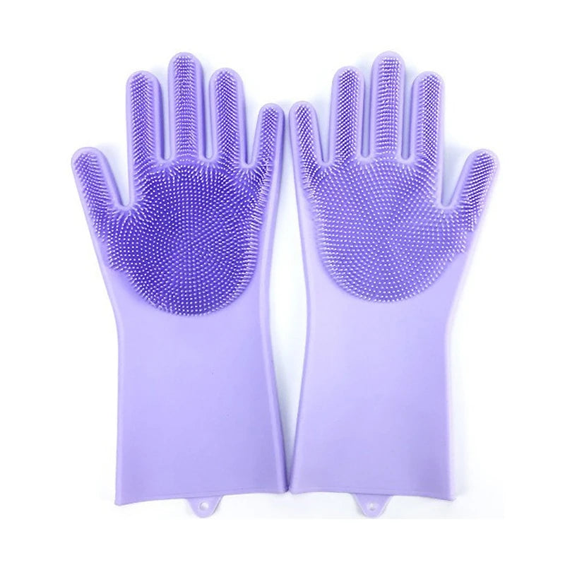 Pet Grooming Gloves Dog Cat Bathing Cleaning Glove Shampoo Scrubber Clean Soft Silicone Hair Removal Glove Hand Skin Protection - Qoraheyhub