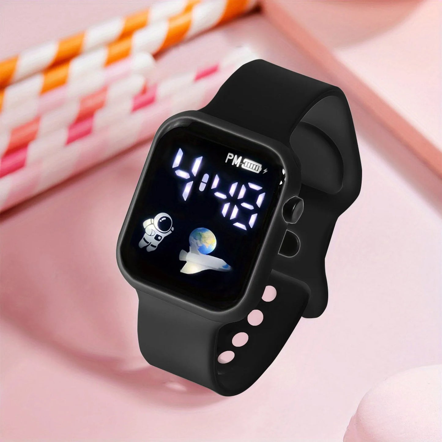 Kids Watch Sport LED Digital Watches Spaceman Silicone Strap Waterproof Electronic Wristwatch for Children Boys Girls Gifts - Qoraheyhub