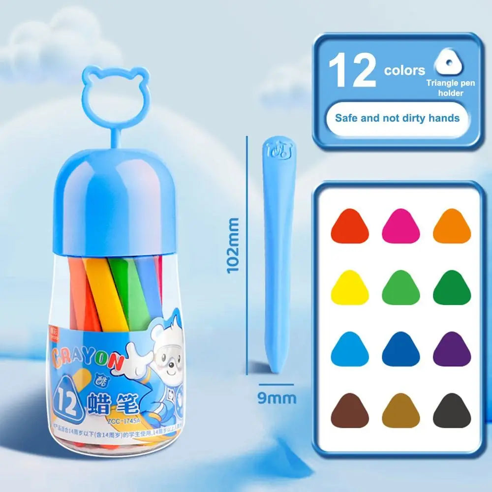 12/24/36/48Colors Plastic Plastic Crayon 12/24/36/48Colors Not Dirty Hands Colored Crayon Washable Erasable Wax Pencil Students - Qoraheyhub