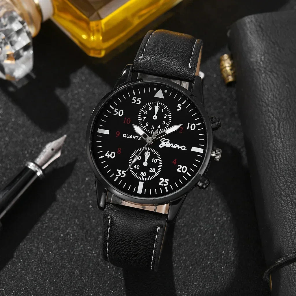 Reloj Hombre Watches for Men Business Mens Watch Luxury Leather Bracelet Quartz Wristwatch Casual Clock Gift Montres Hommes - Qoraheyhub