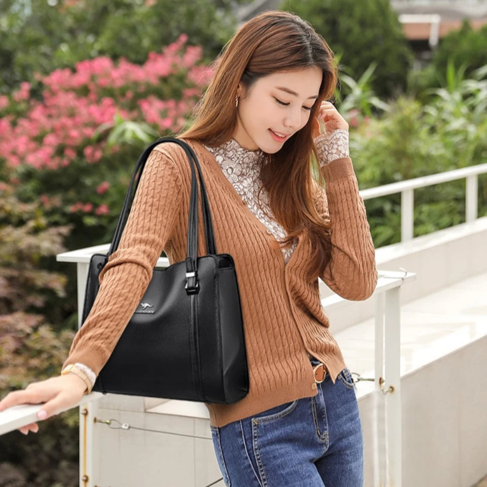 Genuine Brand High Quality Pu Leather Casual Tote Luxury Handbags Women Bags Designer Shoulder Top-handle Bags for Women Sac