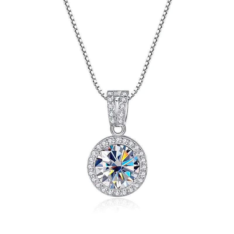 BIJOX STORY Moissanite Diamond Pendant Necklaces For Women 925 Sterling Silver Luxury Chain Trending Iced Bling Wedding Jewelry - Jewelrieshub - - jewelrieshub.com - Jewelrieshub -