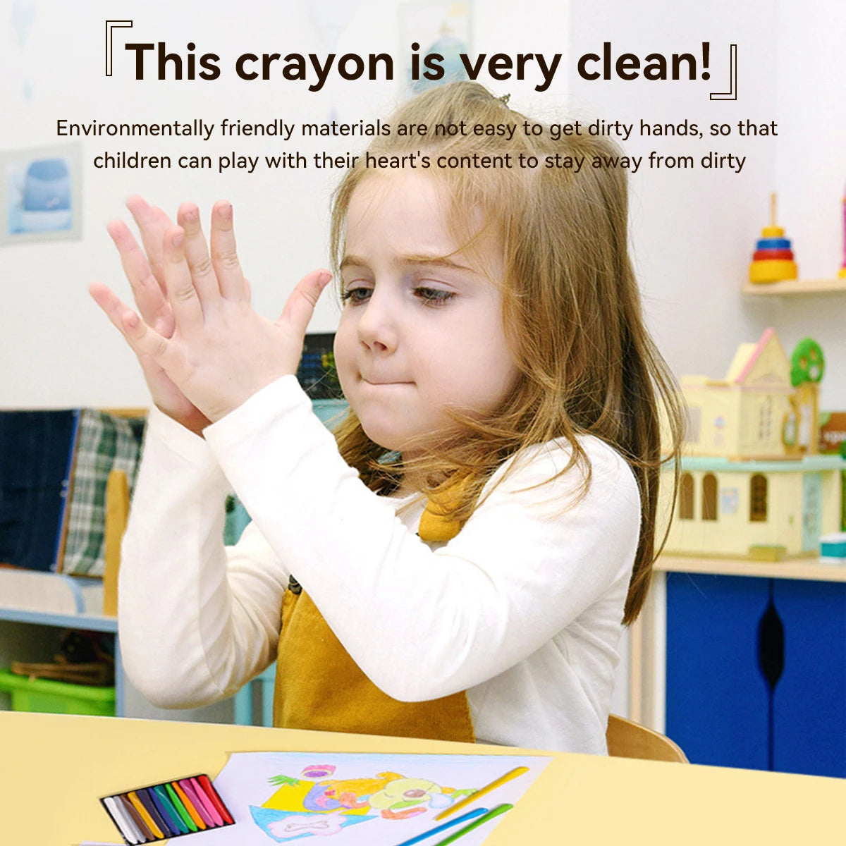 12/18/24/36 Colors Non-dirty Hand Plastic Crayons Washable and Erasable Color Crayons Children’s Painting School Office Supplies - Qoraheyhub
