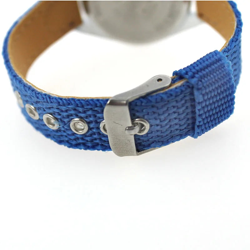 Chaoyada Children Boys Girls 24hours Canvas Quartz Wristwatches Kids Students Military Waterproof Watches - Qoraheyhub