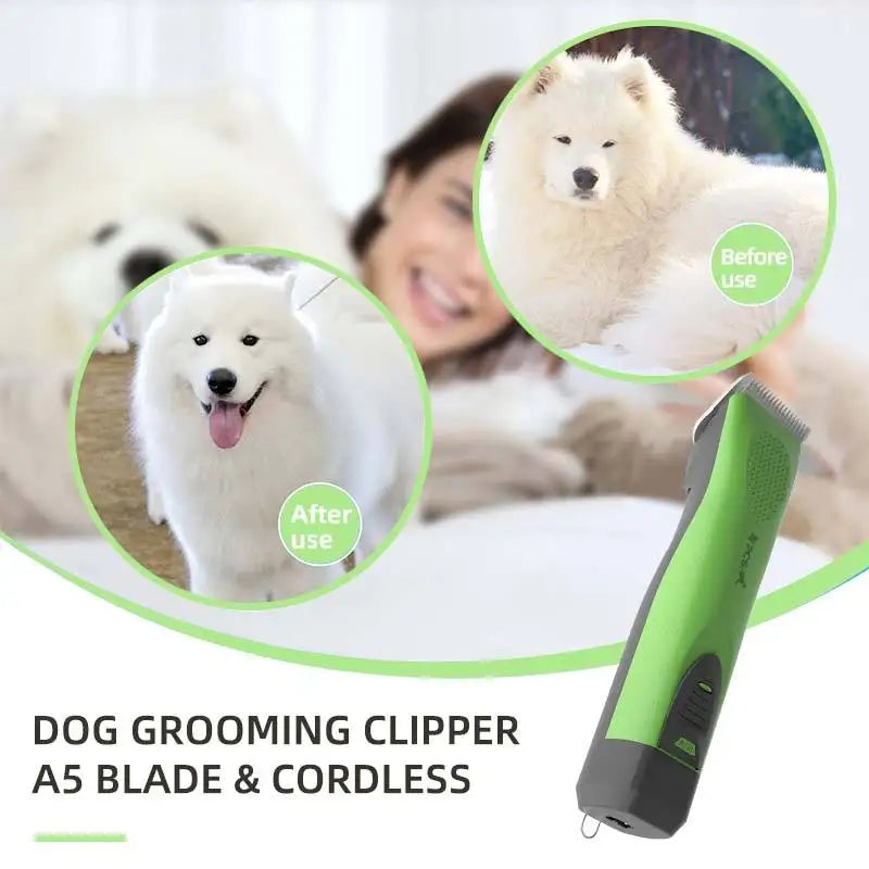 Rechargeable Pet Hair Cutters Professional Big Battery Cat Dog Electric Cordless Grooming Remover Cutting Machine Pet Clippers - Qoraheyhub
