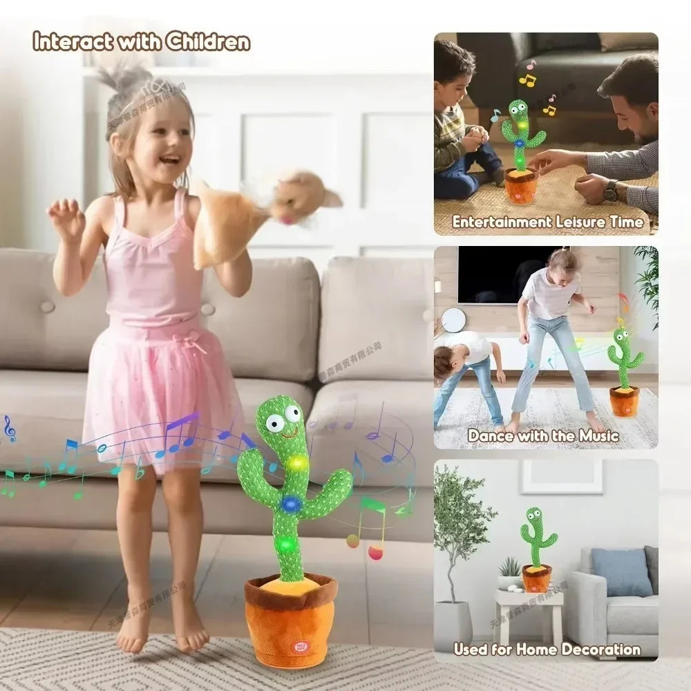 Smart Electronic Plush Toy for Baby Singing Dancing Talking and Sound Recording Cactus Toys for Kids Xmas Gifts for Children - Qoraheyhub