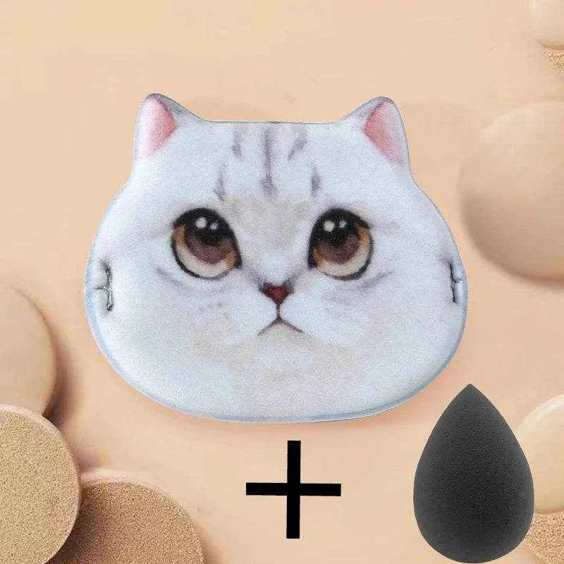 1/4pcs Kitty Air Cushion Powder Puff Cute Cat Cosmetic Puffs Hydrophilic Non-latex Facial Foundation Beauty Tool Dry Wet Makeup
