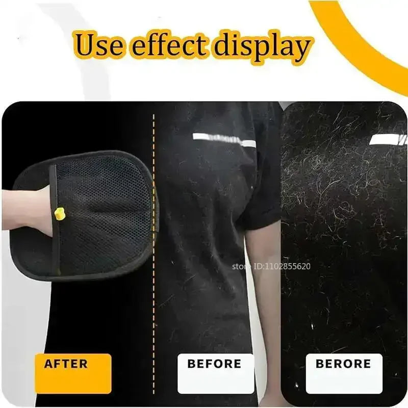 Pet Hair Removal Set Tool Reusable Static Removal Gloves Double-Sided Grooming Gloves Remove Dog Cat Hair Carpets Sofa Cleaner - Qoraheyhub