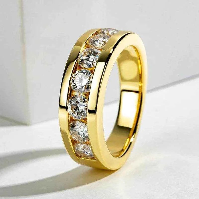 4mm All Moissanite Engagement Man Rings 925 Sterling Silver Plated Lab Created Diamond Wedding Band