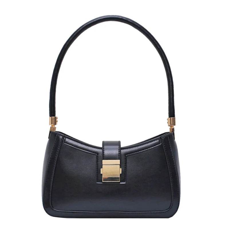LEFTSIDE Shoulder Bags For Women Solid Color PU Leather 2025 Trend Lock Handbags Small Purse Hand Lady Designer Zipper Clutch Jewelrieshub Red / 25cmx16mx7cm green / 25cmx16mx7cm Brown / 25cmx16mx7cm Red / 25cmx16mx7cm-green / 25cmx16mx7cm-Brown / 25cmx16mx7cm-black / 25cmx16mx7cm-