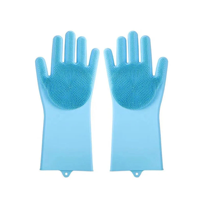 Pet Grooming Gloves Dog Cat Bathing Cleaning Glove Shampoo Scrubber Clean Soft Silicone Hair Removal Glove Hand Skin Protection - Qoraheyhub