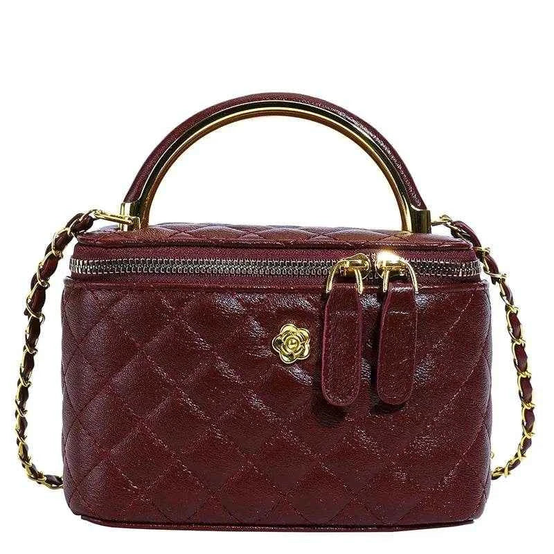 2025 New Women's Large Capacity Diamond Grid Single Shoulder Diagonal Cross Hand-held Small Square Bag, Famous Luxury Designer