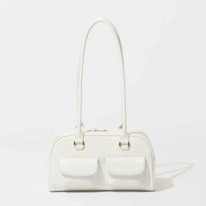 JIAERDI Retro White Bowling Bag Purse Women Hot Girls Leather Pocket Chic Casual Handbag Female Vintage Shoulder Bags Aesthetic Jewelrieshub Pendan tribbon Pendan tribbon 1 brown Pendan tribbon-Pendan tribbon 1-brown-Pendan tribbon 2-coffee-Pendan tribbon 3-black-beige-blue-Pendan tribbon 4-