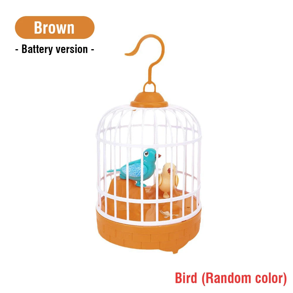 Talking Electric Bird Inductive Sound Control Birdcage Simulation Funny Toy Novelty Gift Birdcage Voice Educational Toy Kid Gift - Qoraheyhub