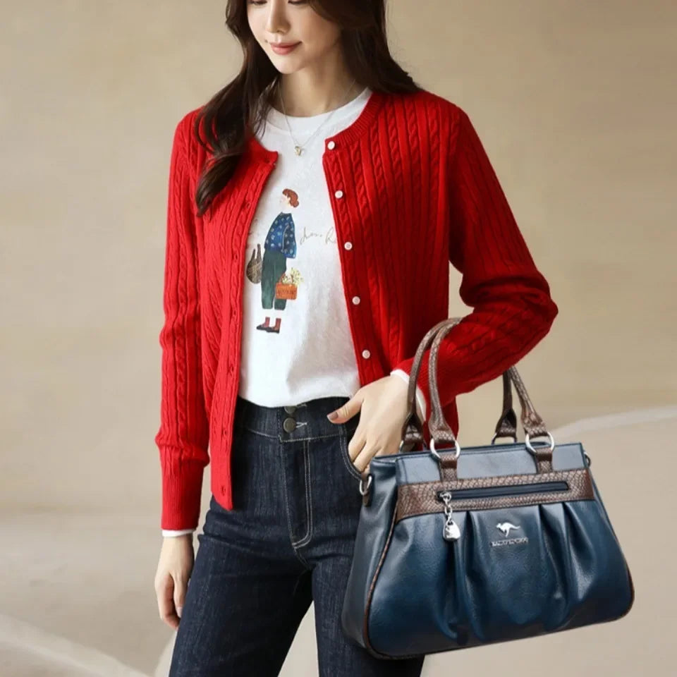 Three Layers Luxury Casual Tote Women Bag High Quality Pu Leather Ladies Hand Bags for Women Big Shoulder Crossbody Bags Sac New