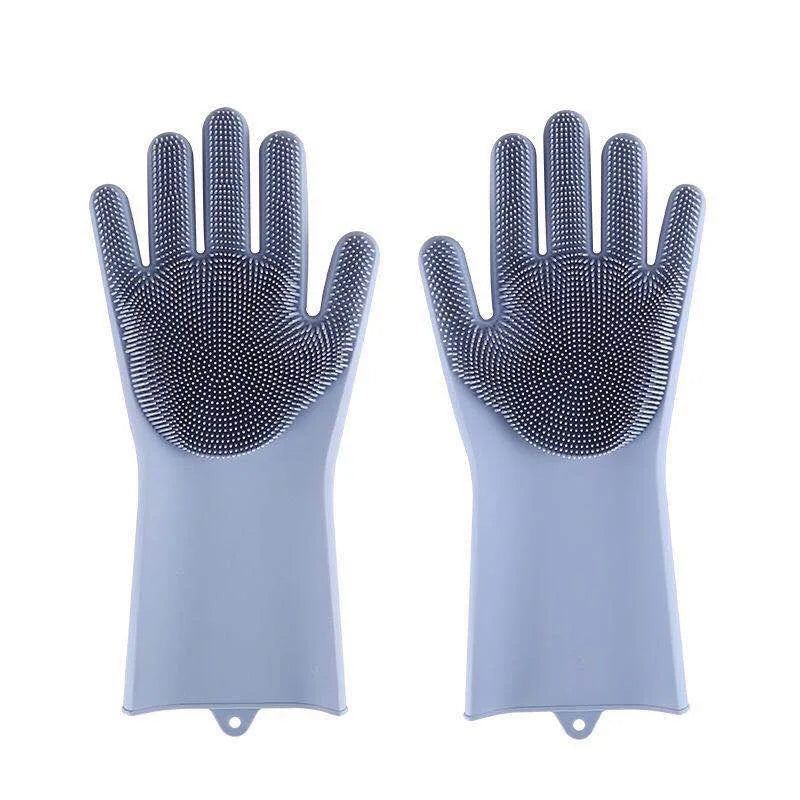 Pet Grooming Gloves Dog Cat Bathing Cleaning Glove Shampoo Scrubber Clean Soft Silicone Hair Removal Glove Hand Skin Protection - Qoraheyhub
