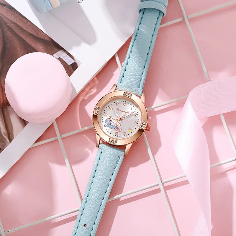 Sanrio Hello Kitty Watch Kawaii Kuromi Cinnamoroll Quartz Casual Fashion Melody WristWatch Women Kid Girl Children Gift - Qoraheyhub